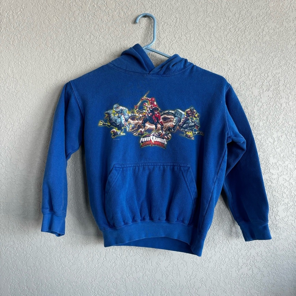 Vintage‎ Power Rangers Boys Small Sweatshirt Youth Blue Hoodie